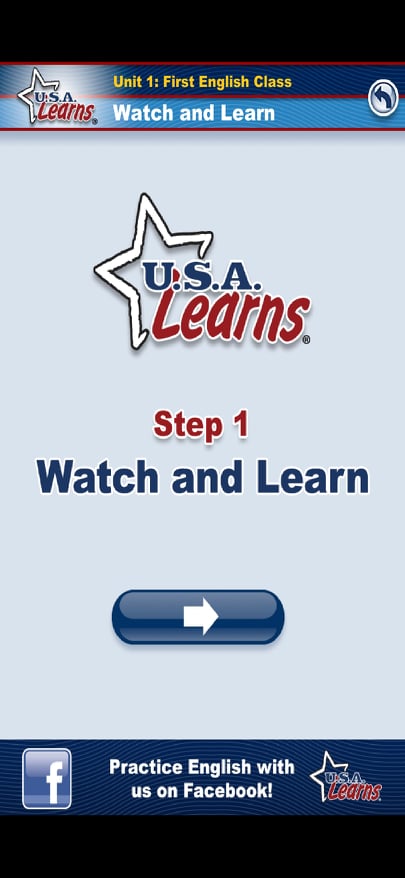 الحطوة الأولى لتعلم الاتجاهات في اللغة الإنجليزية من تطبيق USA Learns English 1