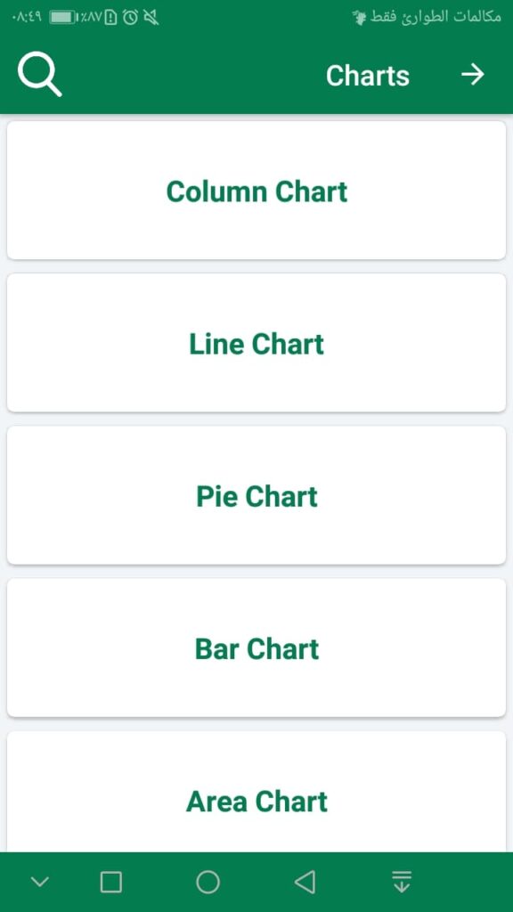 قسم Charts لـ تعليم الرسوم البيانية في مايكروسوفت اكسيل