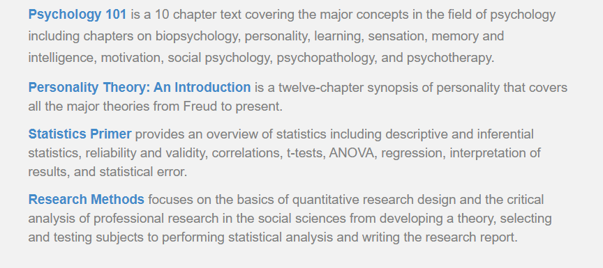 قسم Online Psychology Texts