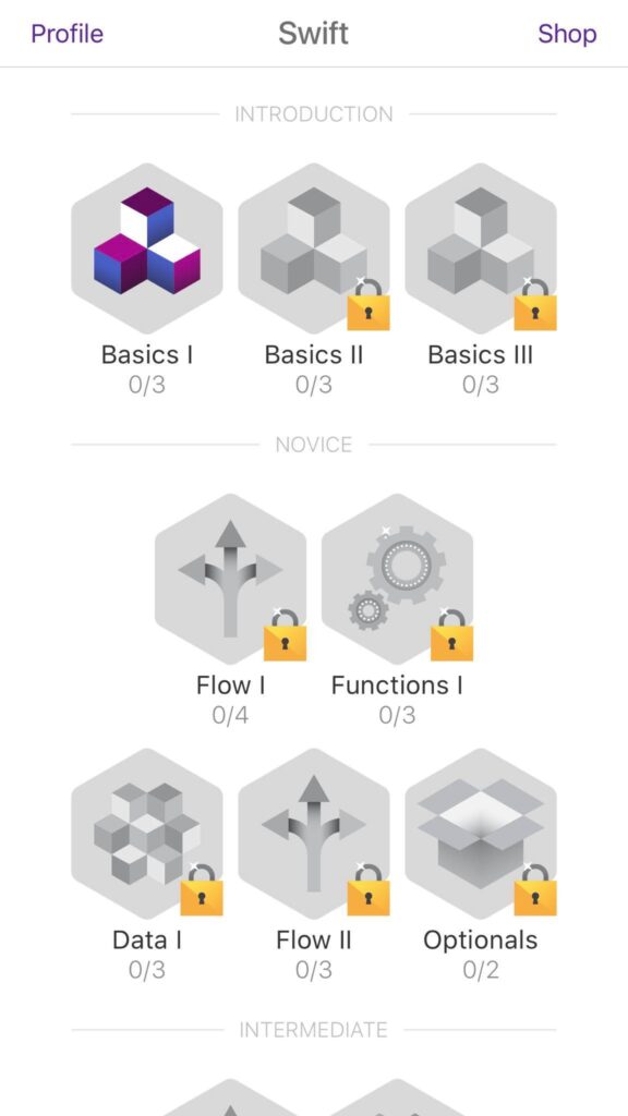 الصفحة الرئيسية لتطبيق Tap Coding