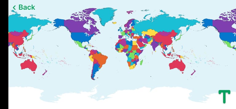 خريطة العالم في تطبيق StudyGe