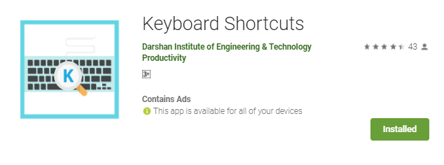 تطبيق Keyboard Shortcuts