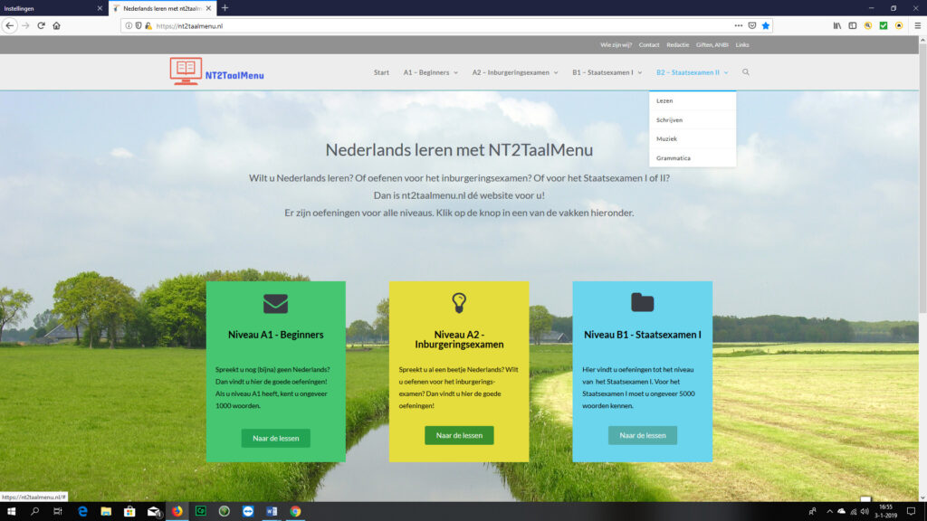 موقع NT2TaalMenu أحد مصادر تعليم اللغة الهولندية
