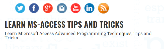LEARN MS-ACCESS TIPS AND TRICKS أفضل موقع تعليم الاكسس