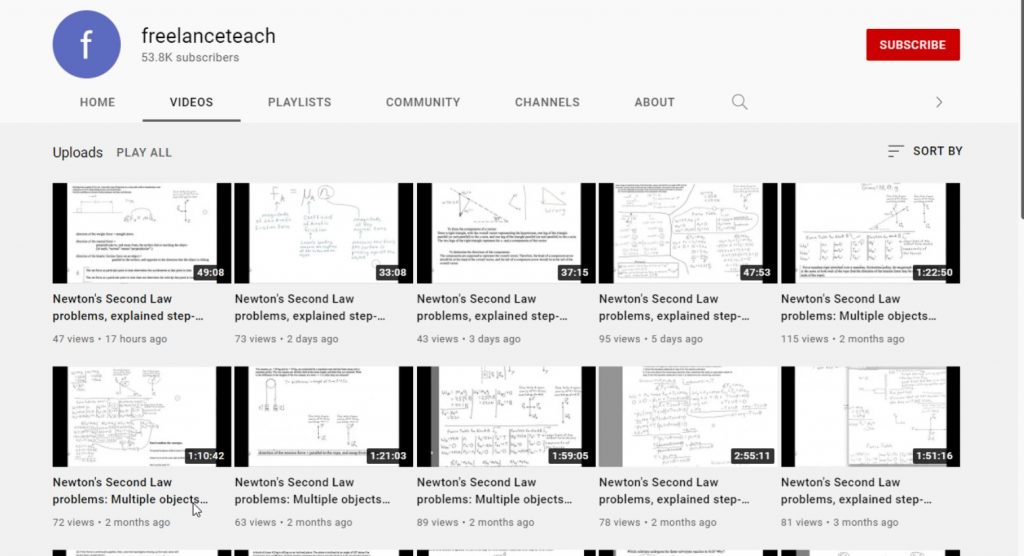 قناة freelanceteach أحد مصادر تعلم الكيمياء العضوية