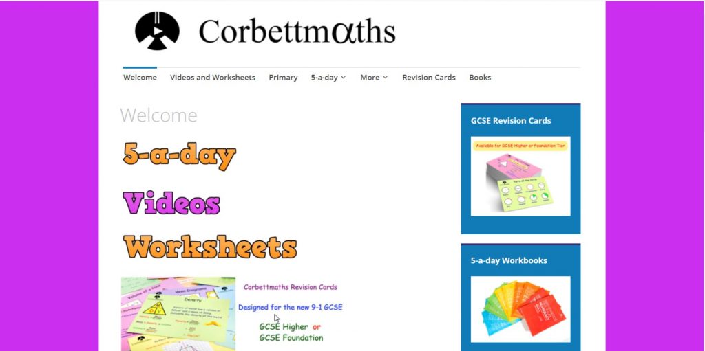 أفضل المواقع لممارسة الرياضيات(math) مجانا corbettmaths