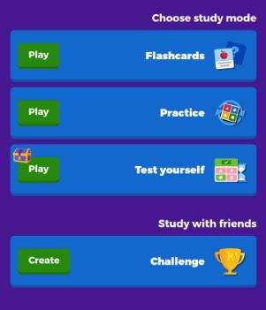 خيارات اللعب على kahoot