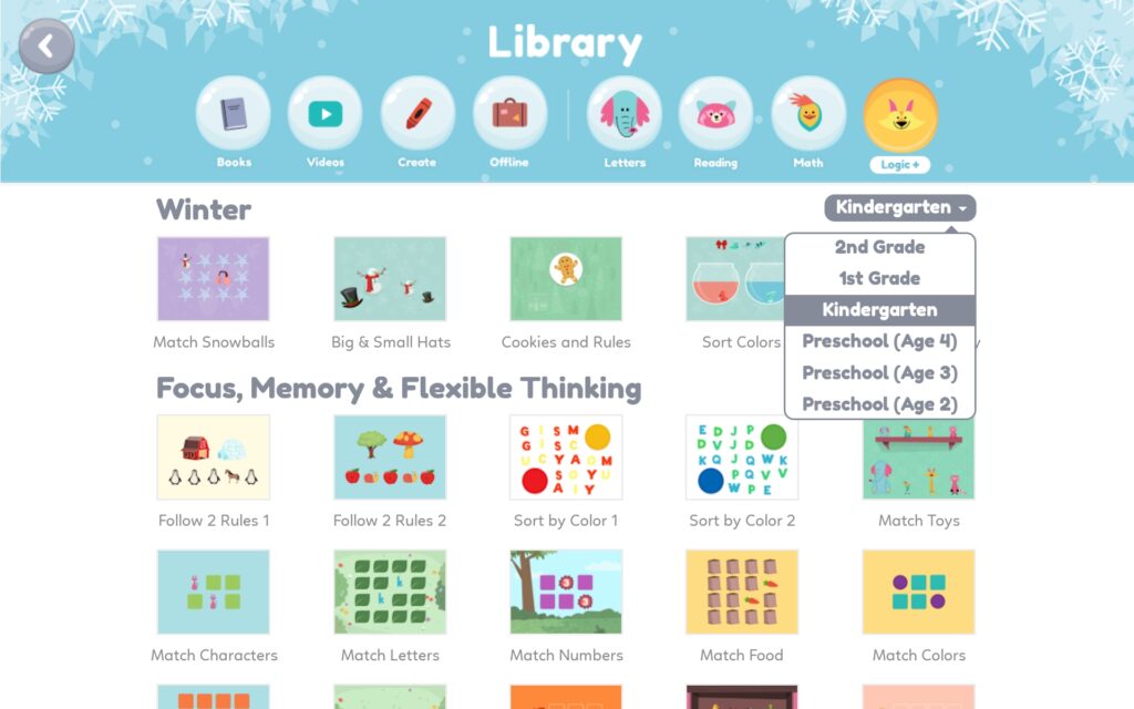 مستويات تطبيق أكاديمية خان للأطفال 