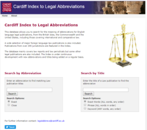 موقع Cardiff Index to Legal Abbreviations