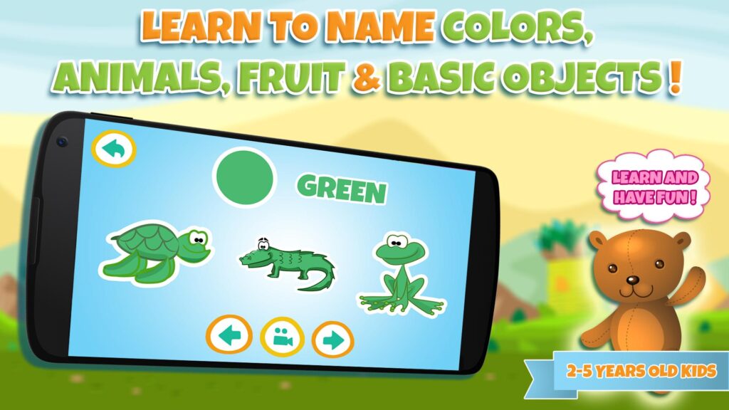 تطبيق Learning colors for toddlers لتعليم الألوان للأطفال