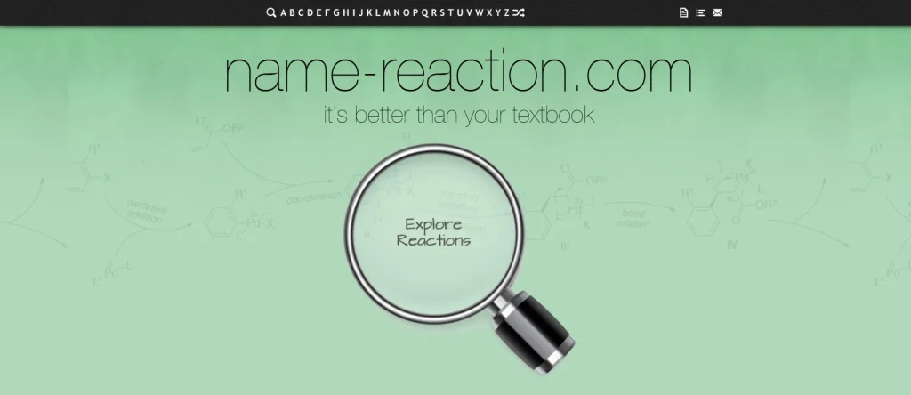 موقع Name Reaction لتعليم الكيمياء العضوية