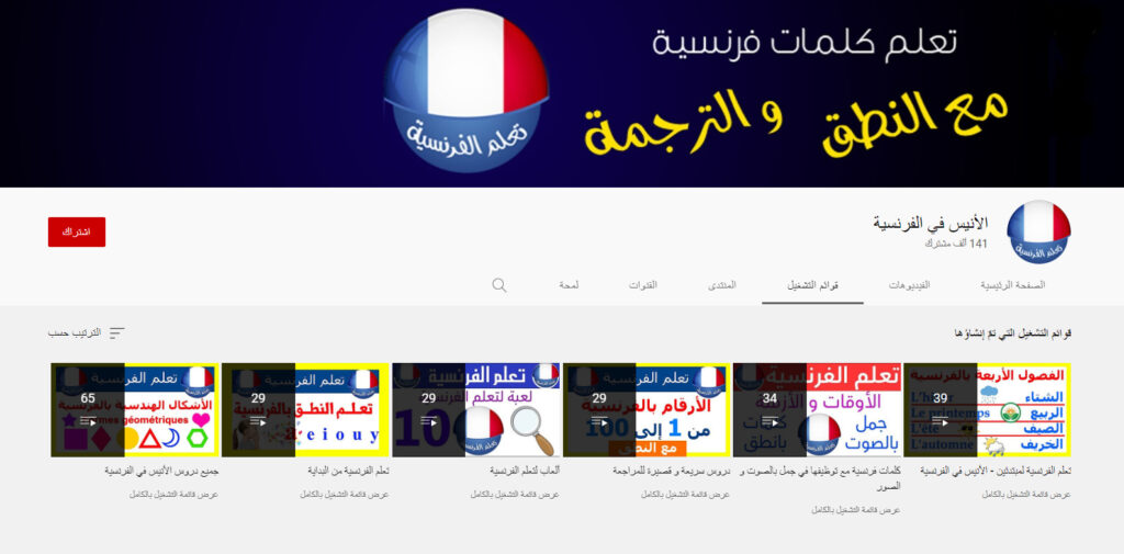 قناة الأنيس في الفرنسية