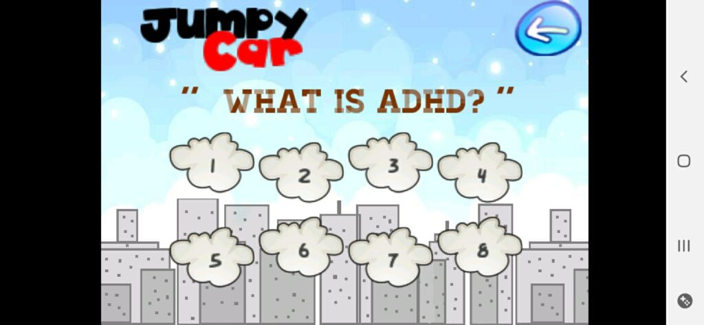 المرحلة الأولى من لعبة Jumpy Car ADHD