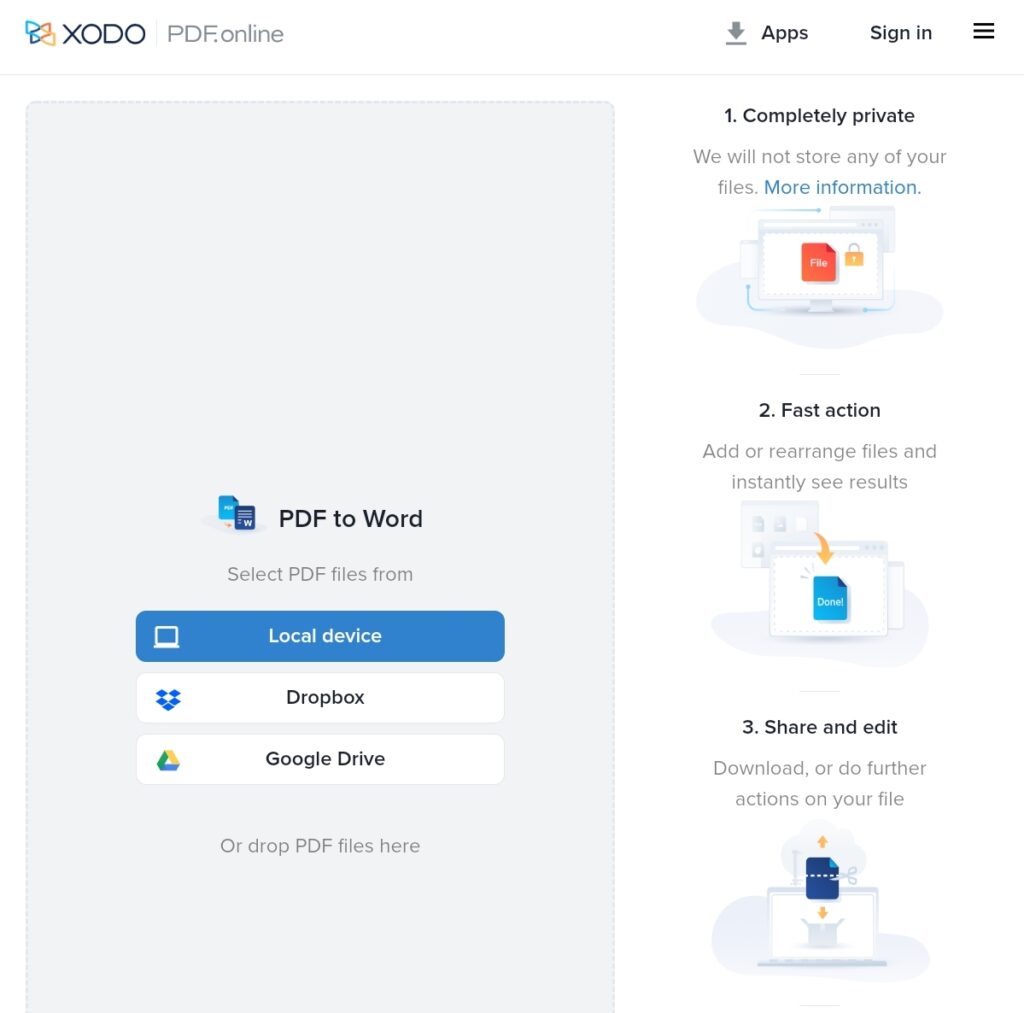 موقع XODO pdf online 