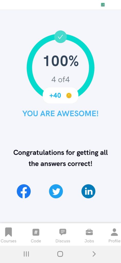 إتمام الوحدة كاملة في تطبيق Wildlearner