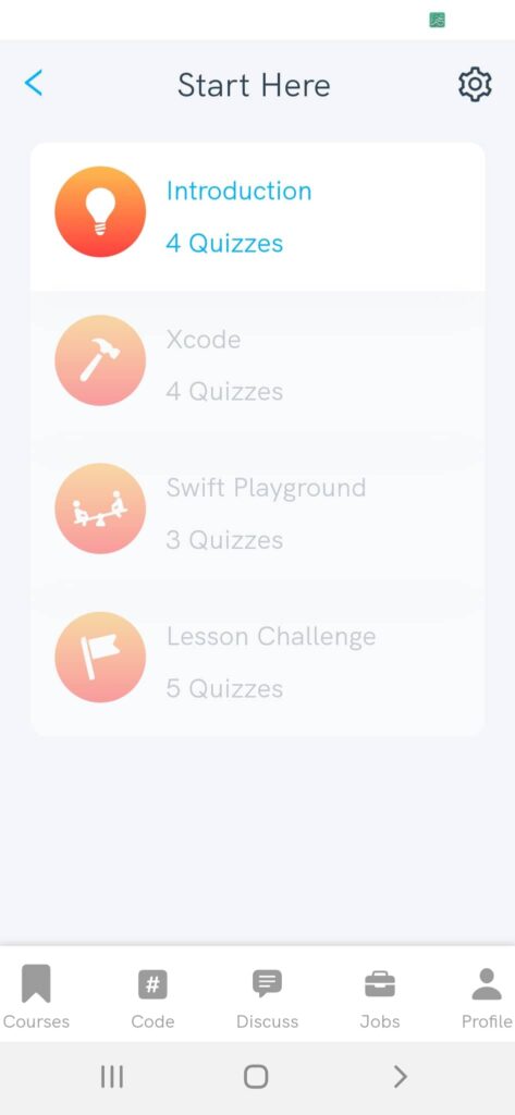 أول وحدة في مساق iOS Development