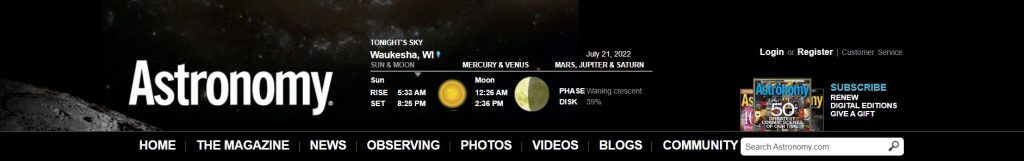 موقع Astronomy لتعلم الفلك من الصفر