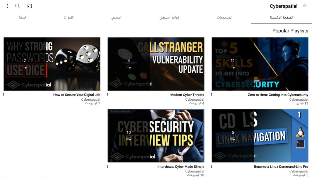 قناة سايبر سبيشيال من قنوات الأمن السيبراني