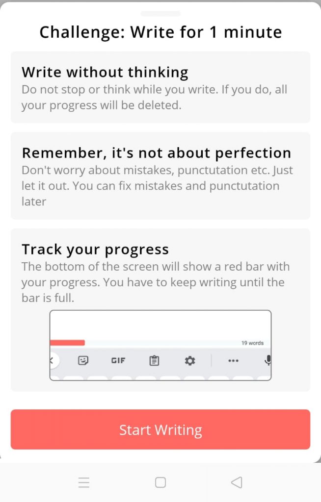 بدء تجربة الكتابة في تطبيق Call Of Writing