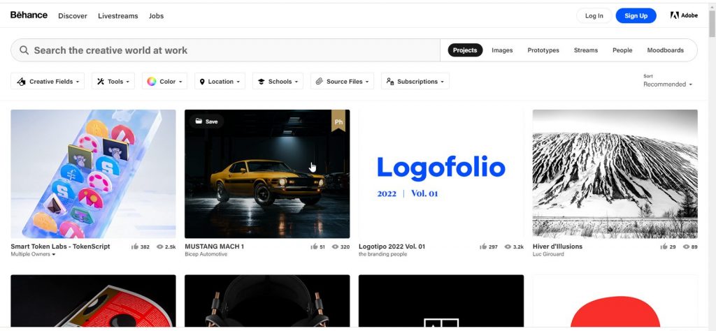موقع Behance لإنشاء بورتفوليو