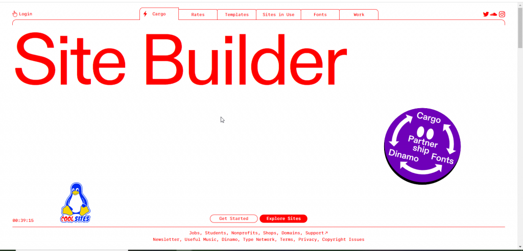 موقع cargo لإنشاء بورتفوليو