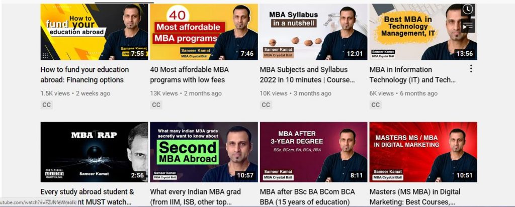 قناة MBA crystal ball لماجستير إدارة الأعمال