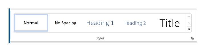 النماذج والأنماط في قائمة Home لبرنامج ميكروسوفت وورد 