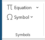 شرح symbols في قائمة Insert