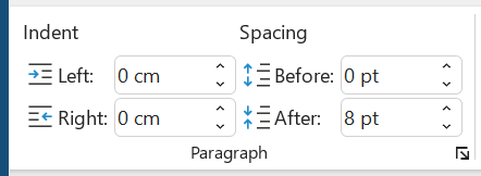 شرح المجموعة Paragraph لقائمة Layout لبرنامج Microsoft word