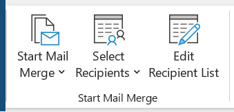 شرح المجموعة start mail merge