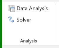 مجموعة Analysis من قائمتي Formulas وData لبرنامج Microsoft Excel