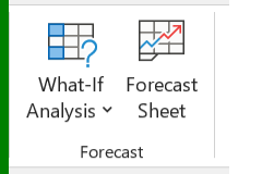 مجموعة forecast في ميكروسوفت اكسل