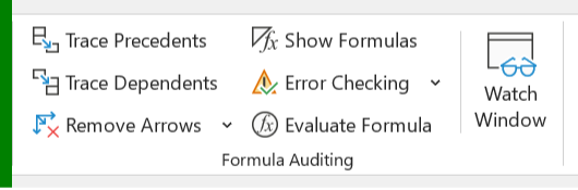 مجموعة Formula auditing
