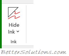 المجموعة ink في ميكروسوفت اكسل