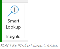المجموعة Insights من قائمة review لبرنامج ميكروسوفت اكسل