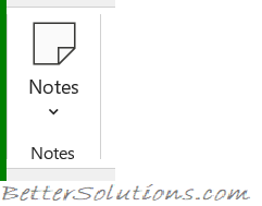 المجموعة notes لبرنامج ميكروسوفت اكسل