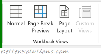 مجموعة أوامر work book Views في الإكسل
