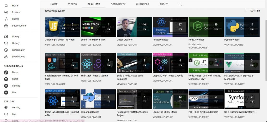 قناة Traversy Media تطوير المواقع (Web development)
