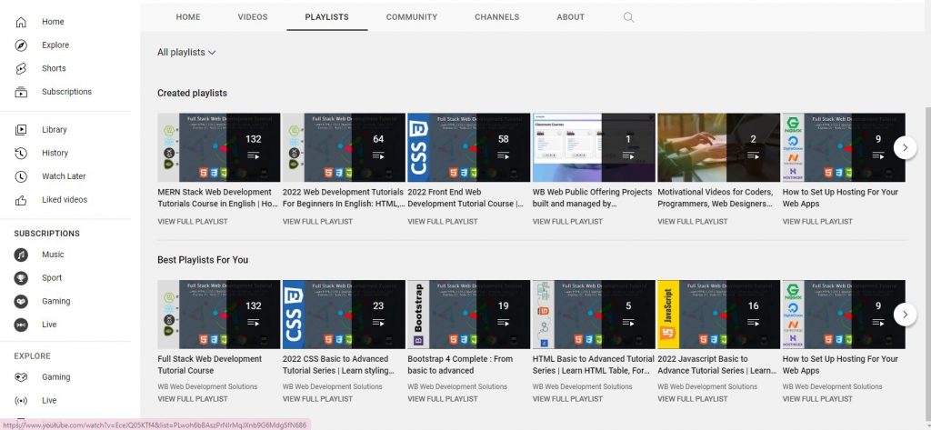 قناة WB web development solutions تطوير المواقع (Web development)