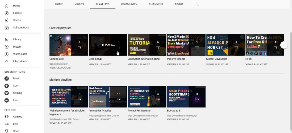 قناة web development with gaurav تطوير المواقع (Web development)