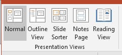 قائمة Presentation Views من برنامج Microsoft PowerPoint