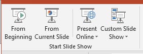قائمة Start Slide Show من برنامج Microsoft PowerPoint