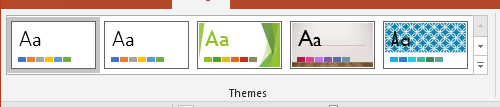 قائمة Themes من برنامج Microsoft PowerPoint