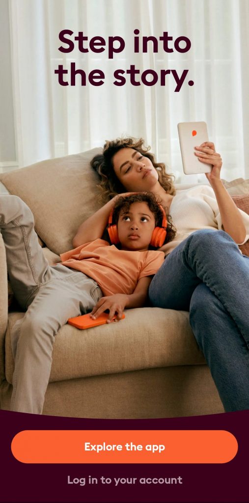 الواجهة الرئيسية لتطبيق Storytel 