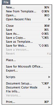 أهم أوامر قائمة file لبرنامج Adobe Illustrator