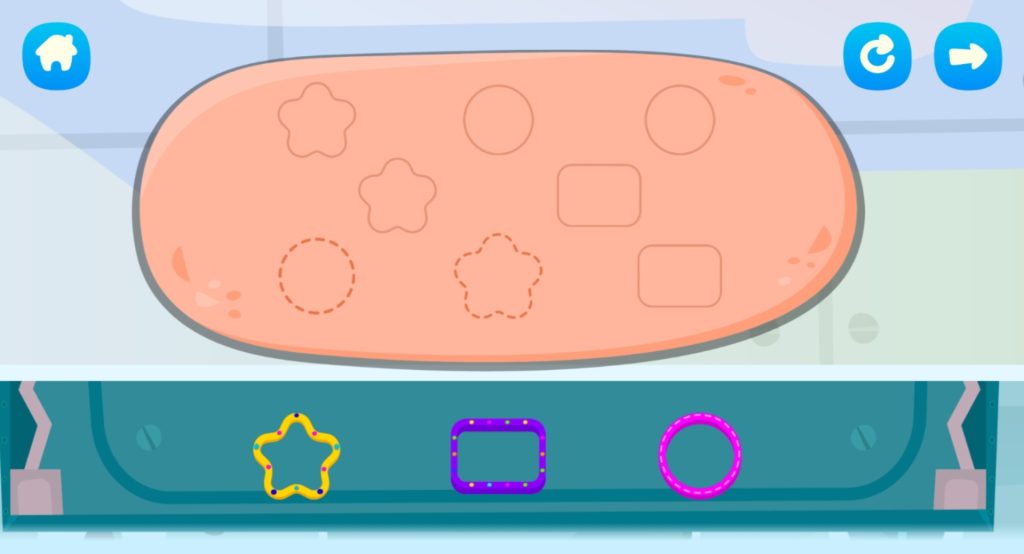 التعرف على الأشكال في لعبة Yummies 