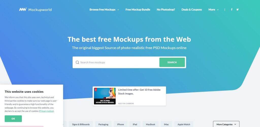 موقع Mockup World لتحميل قوالب موك آب