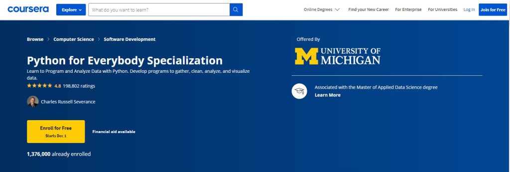 أفضل 7 دورات تعليم لغة البايثون (Python) من الصفر إلى الإحتراف