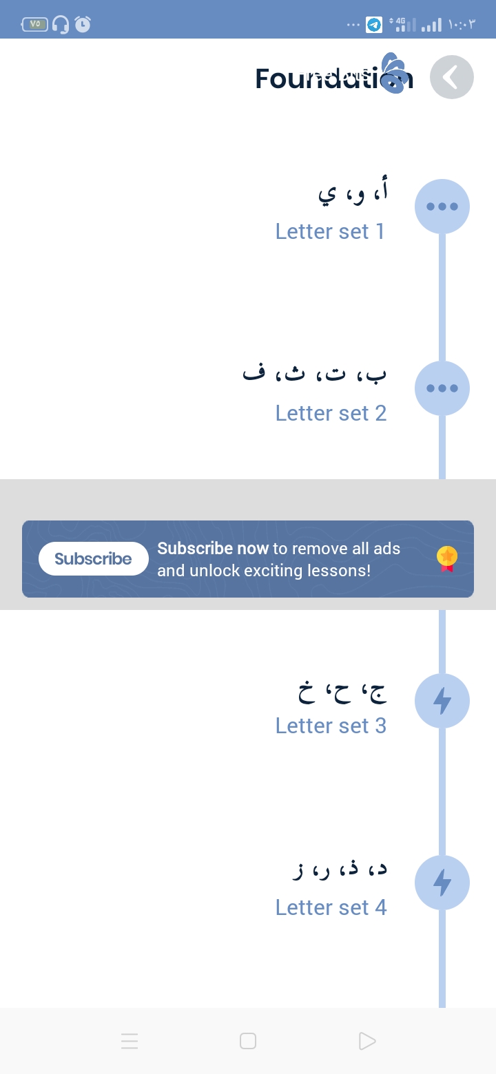 المرحلة التأسيسية لتطبيق Arabits