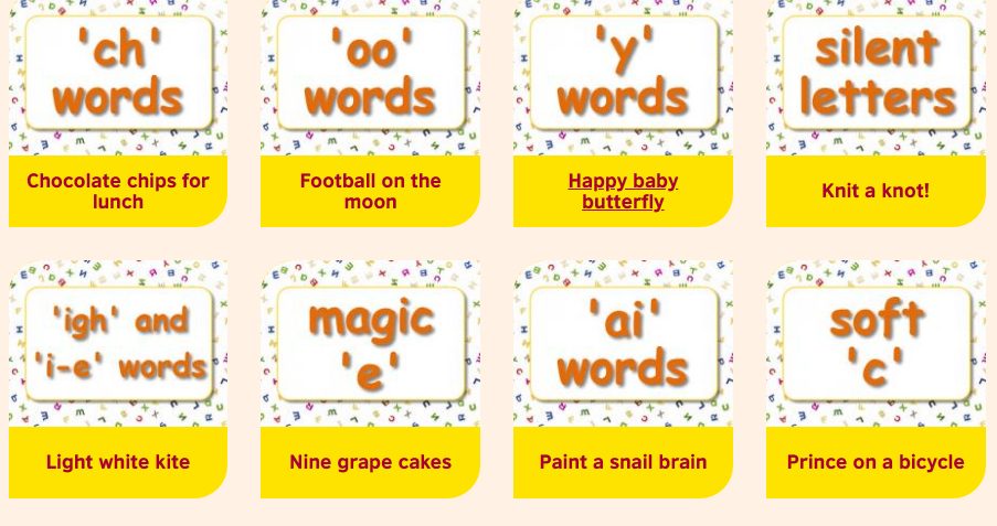 تعلم tricky words من موقع learn english kids